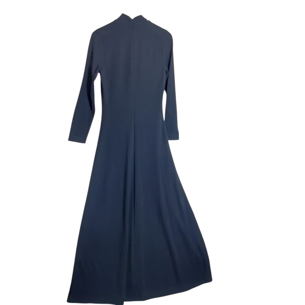 Soft Surroundings Black Twist Front Jersey Maxi Dress 2DP97 Small Long Sleeve - Picture 2 of 7